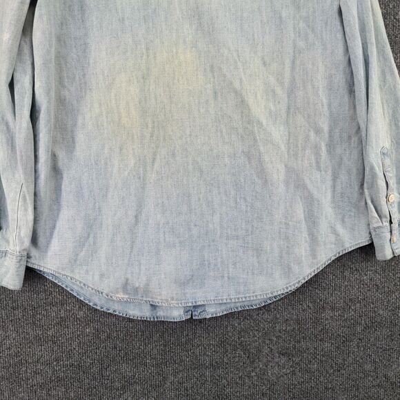 J. Jill Women's Denim Button Up Shirt Blue Small Long Sleeve Chest Pocket Cotton - Picture 7 of 12